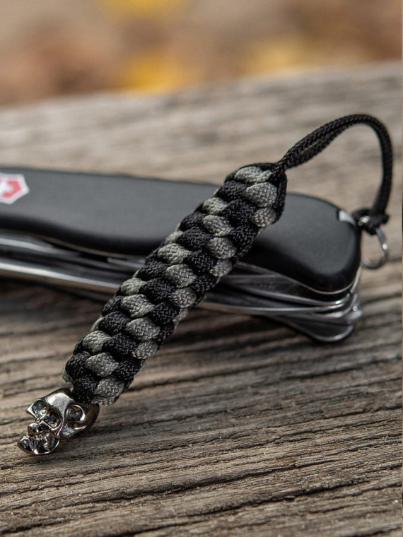 M-TAC Brelok Paracord Zawieszka Helix Skull Czarno-Szary