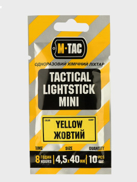 M-TAC ŚWIATŁA CHEMICZNE 40x4,5mm 10 szt. ŻÓŁTE