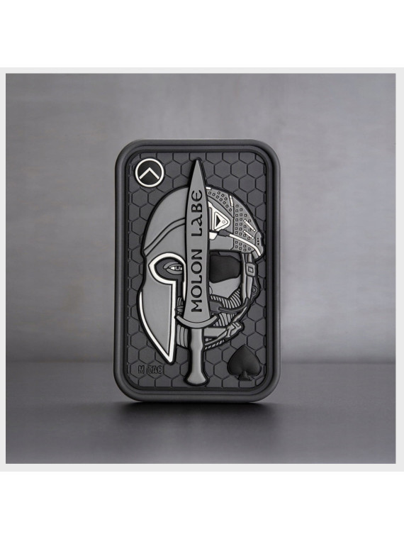 M-TAC NASZYWKA 3D MOLON LABE ACE SPARTAN PVC SZARA