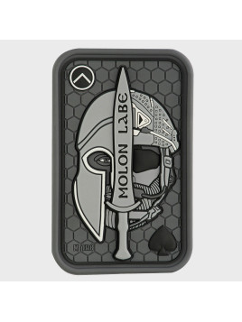 M-TAC NASZYWKA 3D MOLON LABE ACE SPARTAN PVC SZARA
