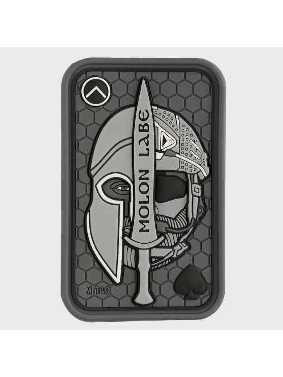 M-TAC NASZYWKA 3D MOLON LABE ACE SPARTAN PVC SZARA