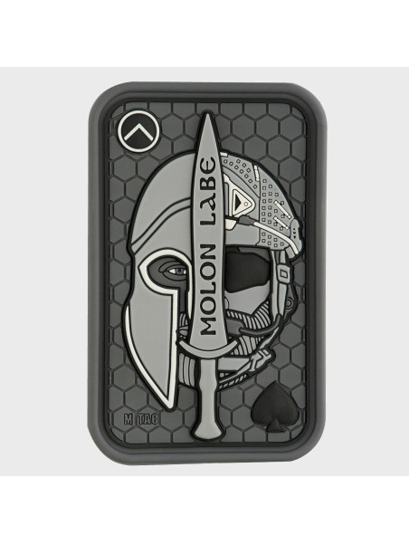 M-TAC NASZYWKA 3D MOLON LABE ACE SPARTAN PVC SZARA