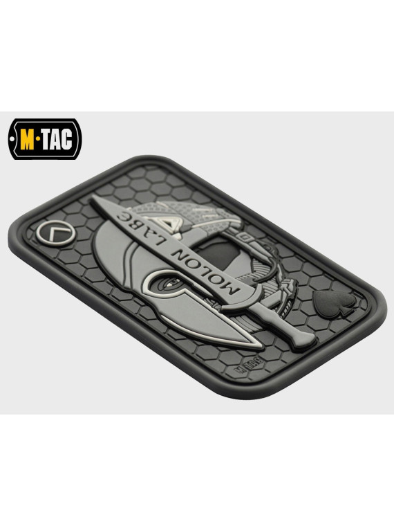 M-TAC NASZYWKA 3D MOLON LABE ACE SPARTAN PVC SZARA