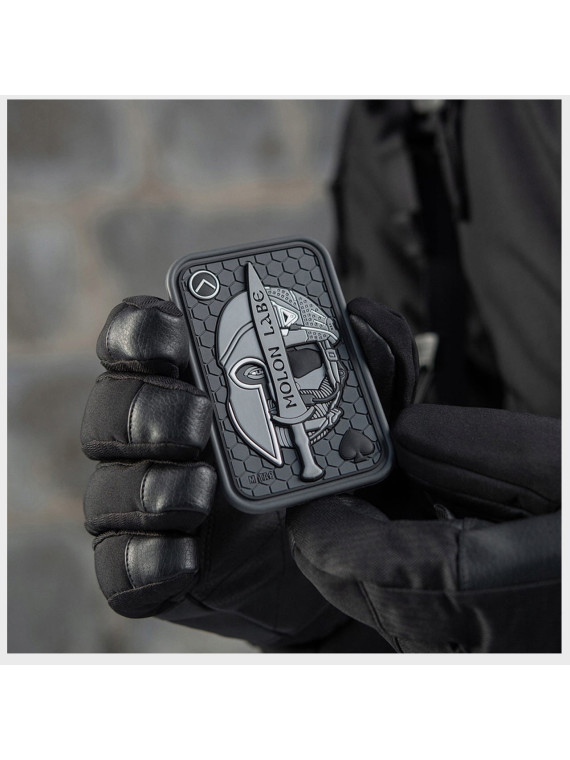 M-TAC NASZYWKA 3D MOLON LABE ACE SPARTAN PVC SZARA