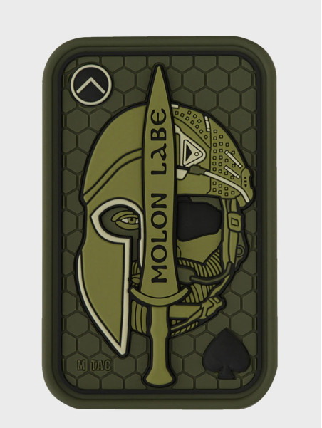 M-TAC NASZYWKA 3D MOLON LABE ACE SPARTAN PVC OLIWKOWA
