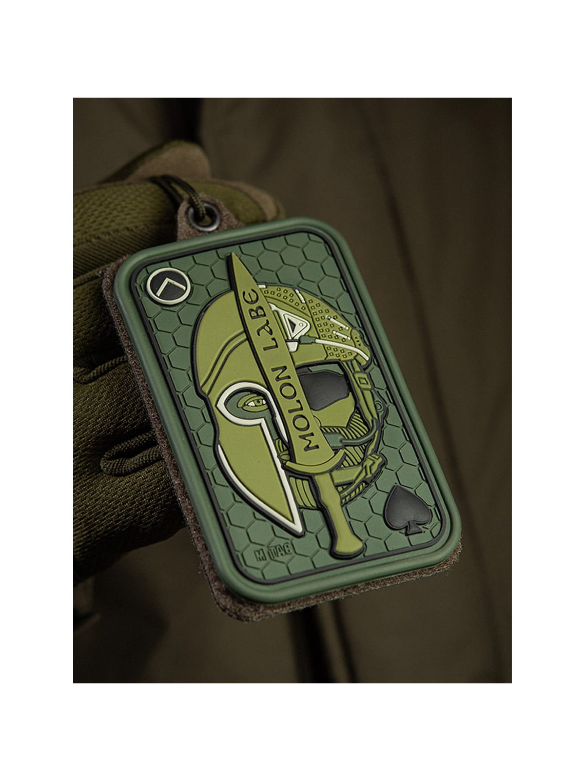 M-TAC NASZYWKA 3D MOLON LABE ACE SPARTAN PVC OLIWKOWA