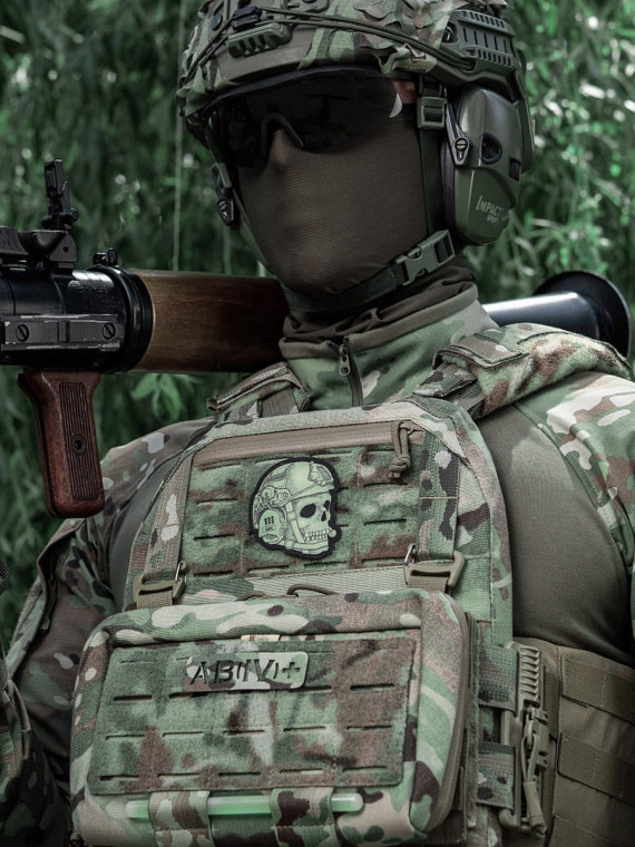 M-TAC NASZYWKA OPERATOR CZASZKA NADRUK OLIWKOWA