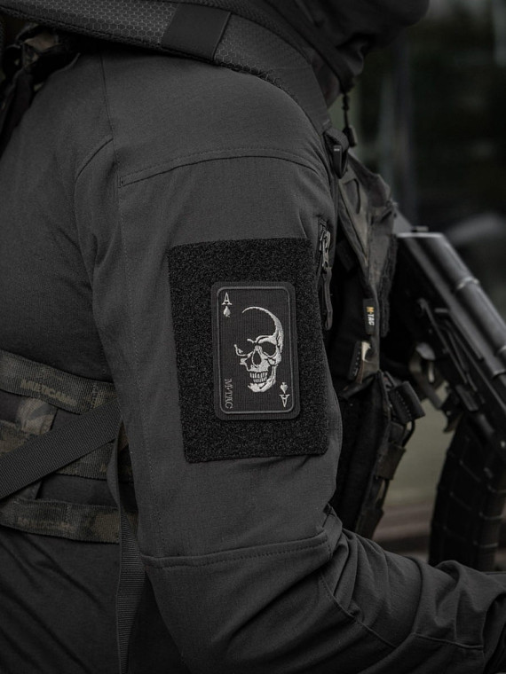 M-TAC NASZYWKA FACE OF WAR CZASZKA HAFTOWANA CZARNA