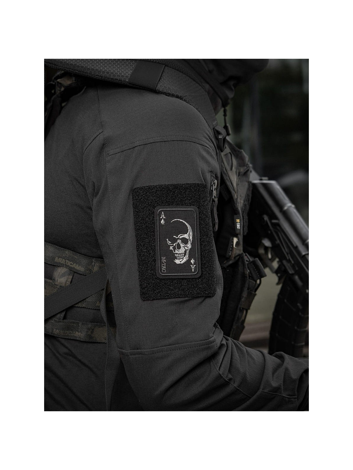 M-TAC NASZYWKA FACE OF WAR CZASZKA HAFTOWANA CZARNA