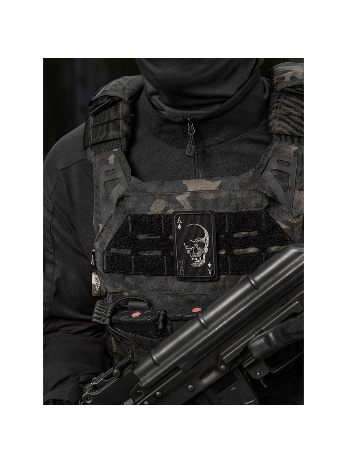 M-TAC NASZYWKA FACE OF WAR CZASZKA HAFTOWANA CZARNA