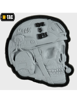 M-TAC NASZYWKA 3D WAR IS HELL PVC SZARA