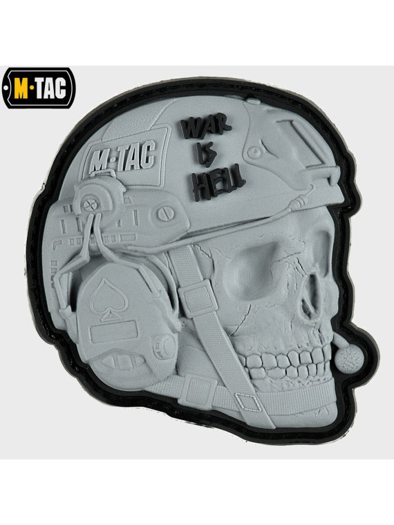 M-TAC NASZYWKA 3D WAR IS HELL PVC SZARA