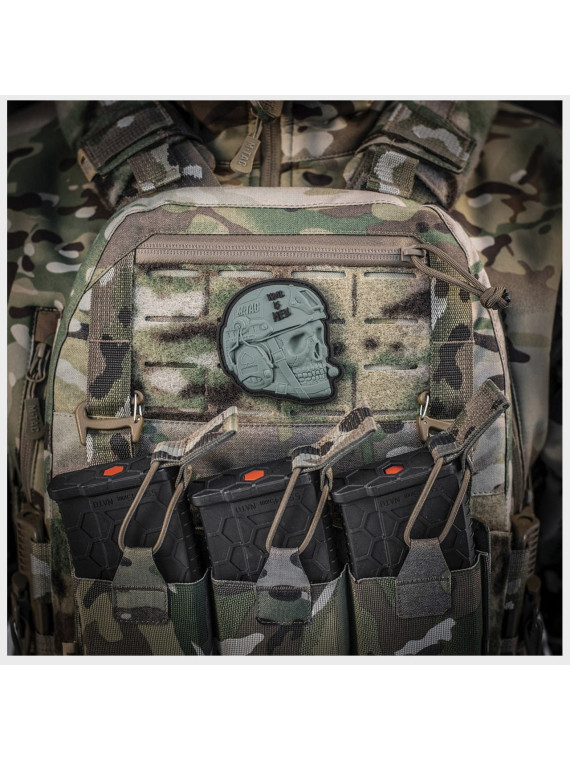 M-TAC NASZYWKA 3D WAR IS HELL PVC SZARA