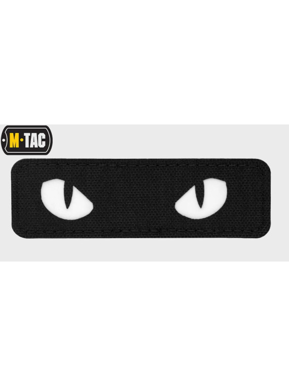 M-TAC Naszywka Kocie Oczy CAT EYES LASER Cut CZARNA Fluorescencyjna