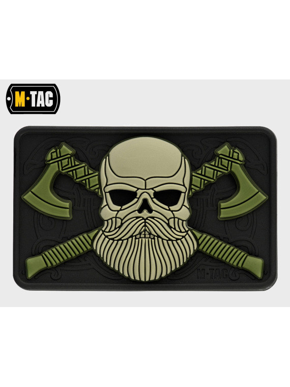 M-TAC NASZYWKA 3D BEARDED SKULL PVC CZARNO-OLIWKOWA