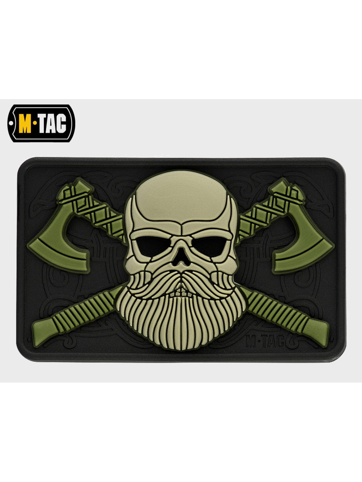 M-TAC NASZYWKA 3D BEARDED SKULL PVC CZARNO-OLIWKOWA