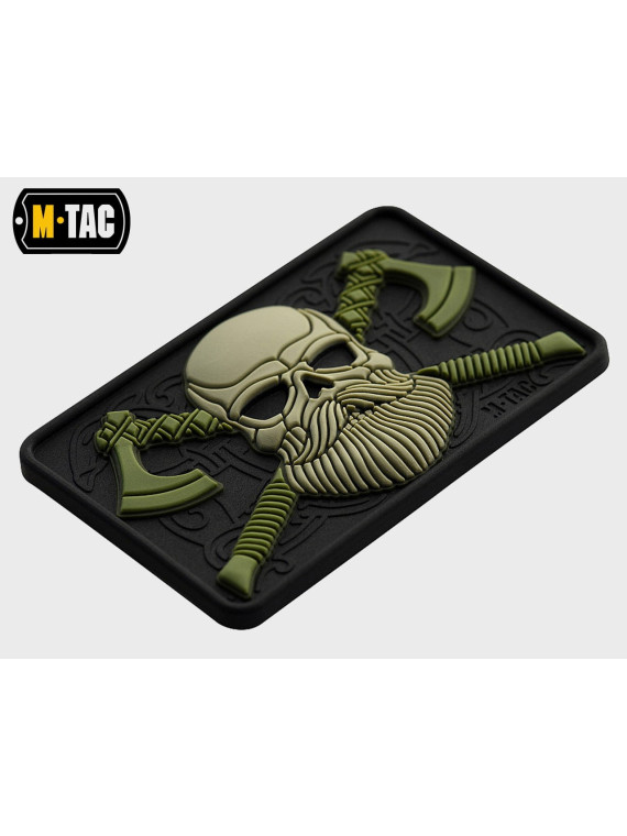 M-TAC NASZYWKA 3D BEARDED SKULL PVC CZARNO-OLIWKOWA
