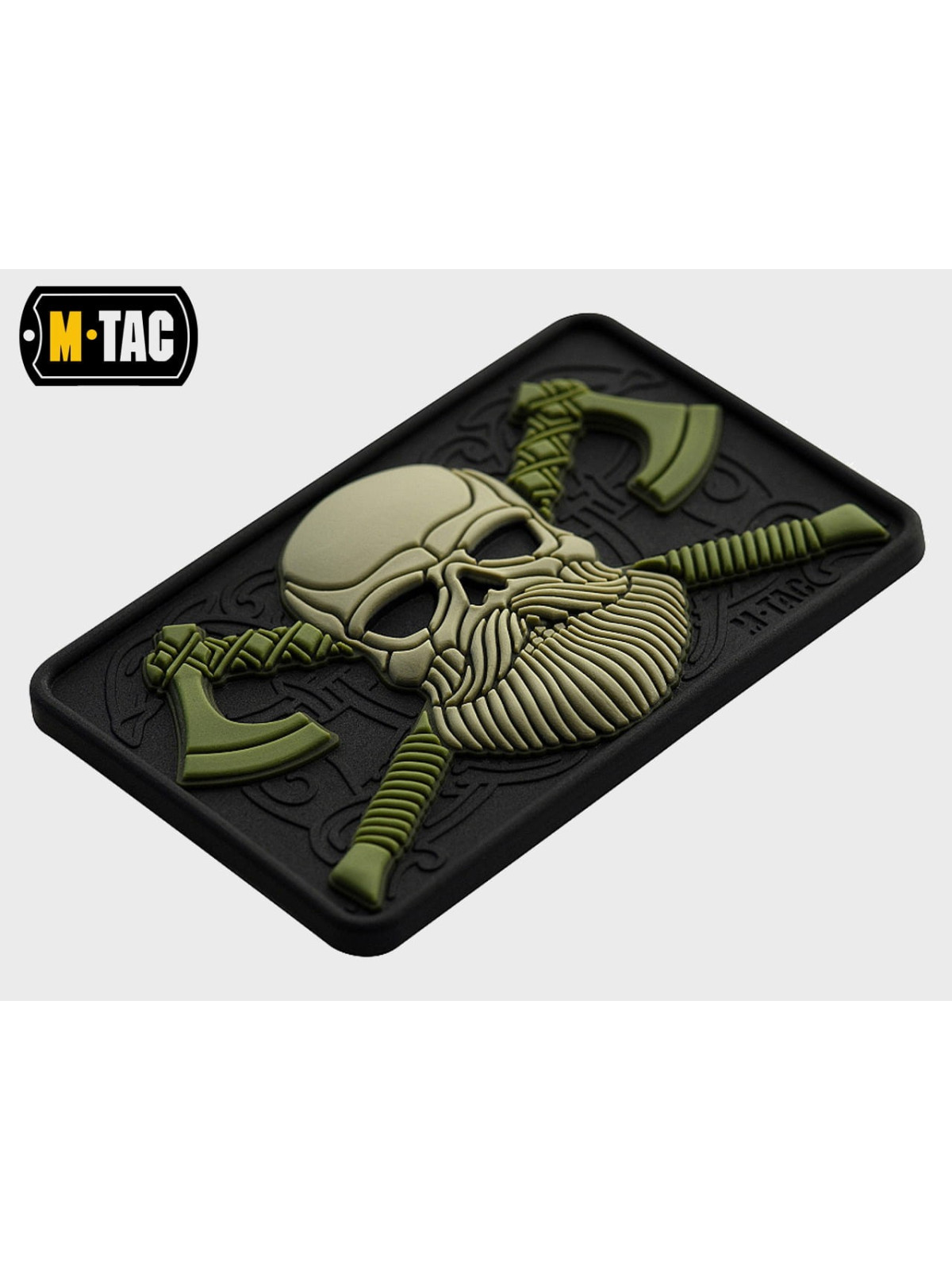 M-TAC NASZYWKA 3D BEARDED SKULL PVC CZARNO-OLIWKOWA