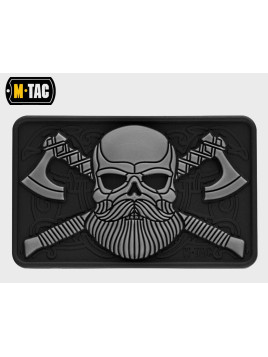 M-TAC NASZYWKA 3D BEARDED SKULL PVC CZARNO-SZARA