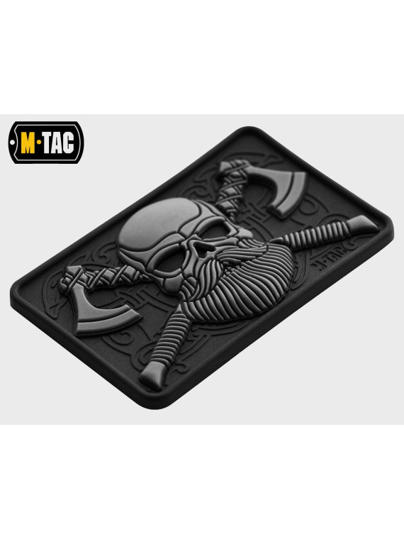M-TAC NASZYWKA 3D BEARDED SKULL PVC CZARNO-SZARA