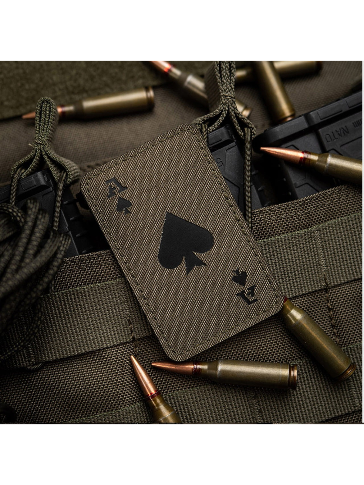 M-TAC NASZYWKA ACE OF SPADES LASER CUT oliwkowo-CZARNA