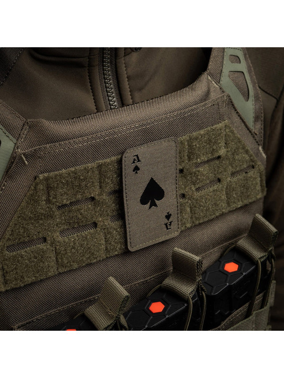 M-TAC NASZYWKA ACE OF SPADES LASER CUT oliwkowo-CZARNA