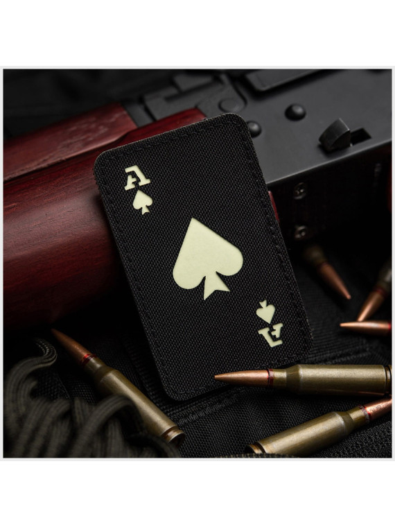 M-TAC NASZYWKA ACE OF SPADES Laser Cut CZARNO-FLUORESCENCYJNA
