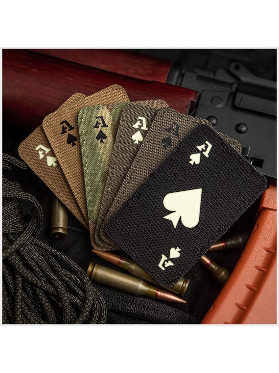 M-TAC NASZYWKA ACE OF SPADES Laser Cut CZARNO-FLUORESCENCYJNA