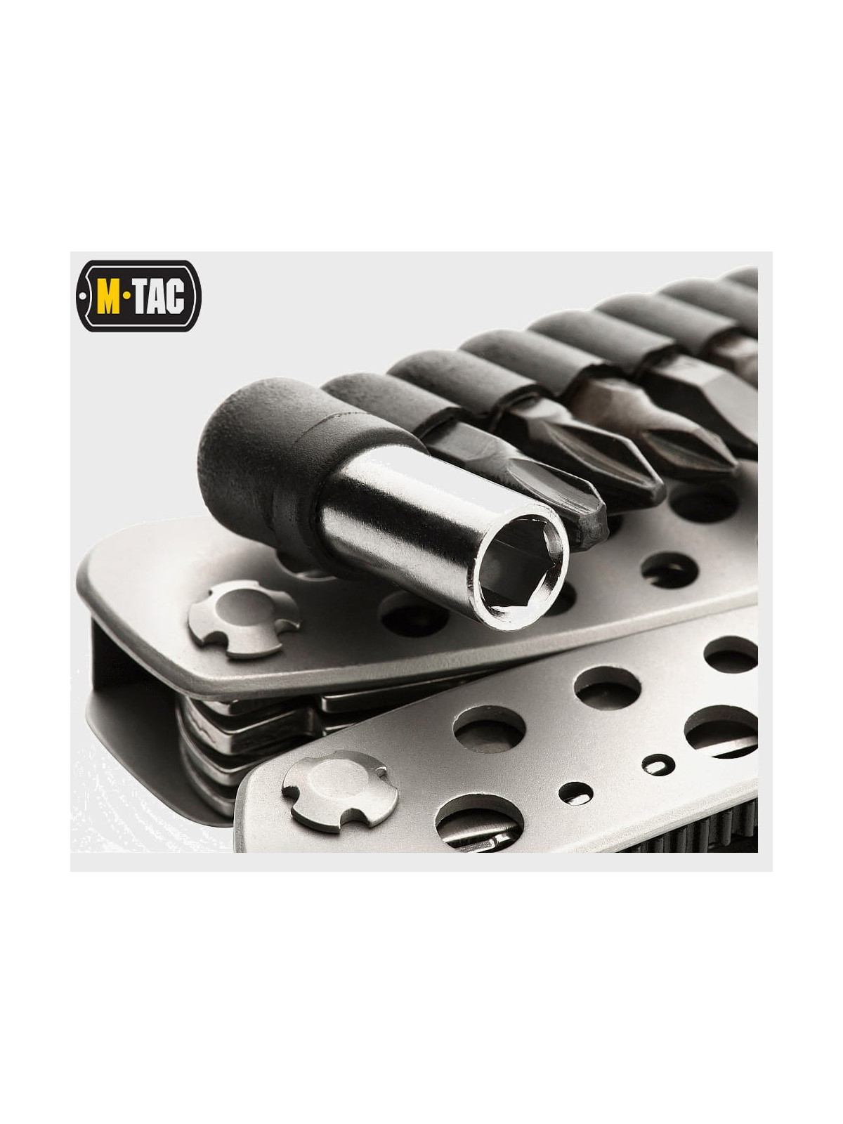 M-TAC NARZĘDZIE WIELOFUNKCYJNE MULTITOOL BITY ETUI SZARY