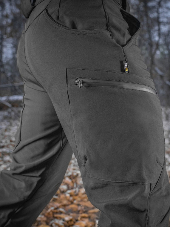 M-TAC SPODNIE BOJÓWKI SOFTSHELL WINTER CZARNE 3XL