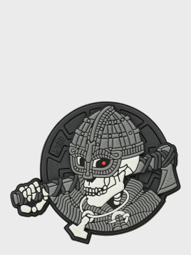 M-TAC NASZYWKA NA RZEP UNDEAD VIKING 3D PVC SZARA