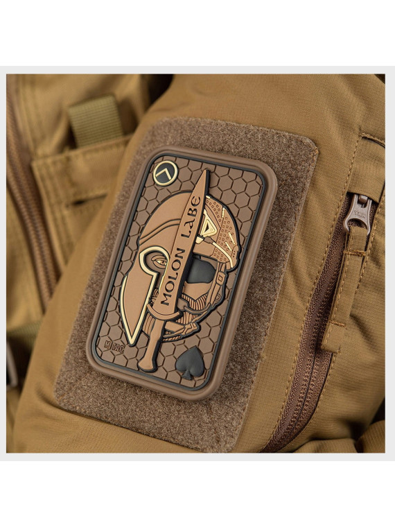 M-TAC NASZYWKA 3D MOLON LABE ACE SPARTAN PVC COYOTE