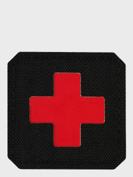 M-TAC Naszywka Medic Cross Laser Cut Czarno-czerwona