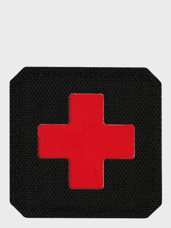M-TAC Naszywka Medic Cross Laser Cut Czarno-czerwona