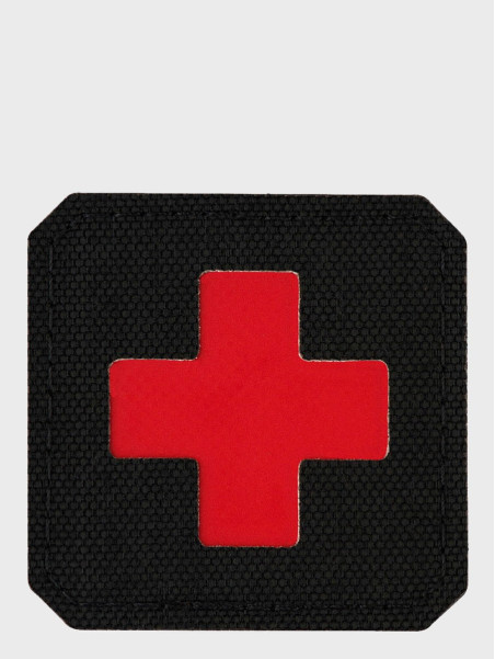 M-TAC Naszywka Medic Cross Laser Cut Czarno-czerwona