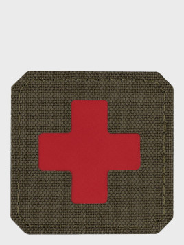 M-TAC Naszywka Medic Cross Laser Cut Oliwkowo-czerwona