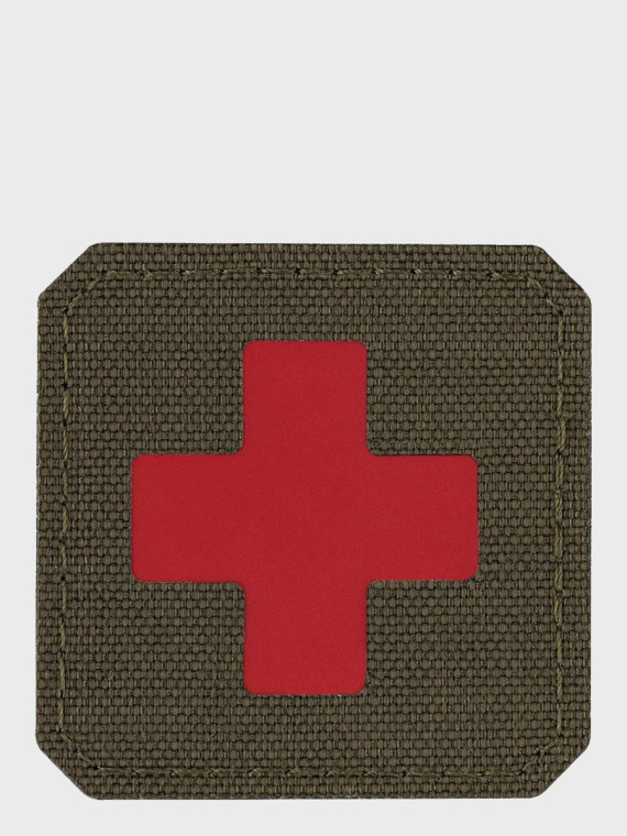 M-TAC Naszywka Medic Cross Laser Cut Oliwkowo-czerwona