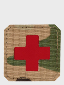 M-TAC Naszywka Medic Cross Laser Cut Multicam-czerwony