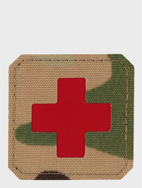 M-TAC Naszywka Medic Cross Laser Cut Multicam-czerwony