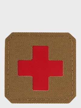 M-TAC Naszywka Medic Cross Laser Cut Coyote-czerwony