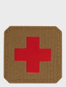 M-TAC Naszywka Medic Cross Laser Cut Coyote-czerwony