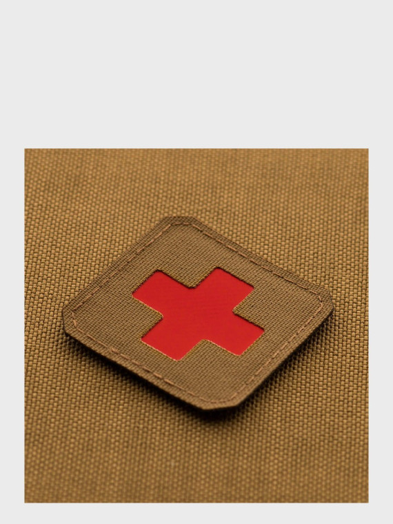 M-TAC Naszywka Medic Cross Laser Cut Coyote-czerwony