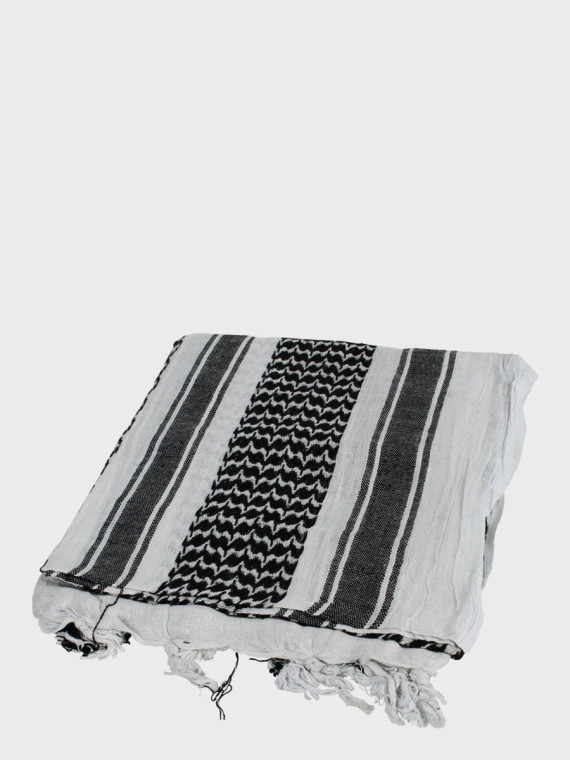 TEXAR CHUSTA ARAFATKA KEFIJA PLO 110x110 cm BIAŁO-CZARNA