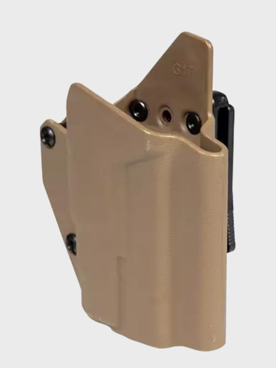 FMA Kabura kompozytowa do replik Glock G17 z oświetleniem taktycznym brązowa