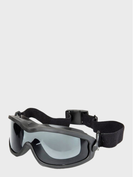 FMA Gogle Ochronne Spectra Dual Layer Zestaw Etui Przypięcie do Hełmu Ścierka Czarne