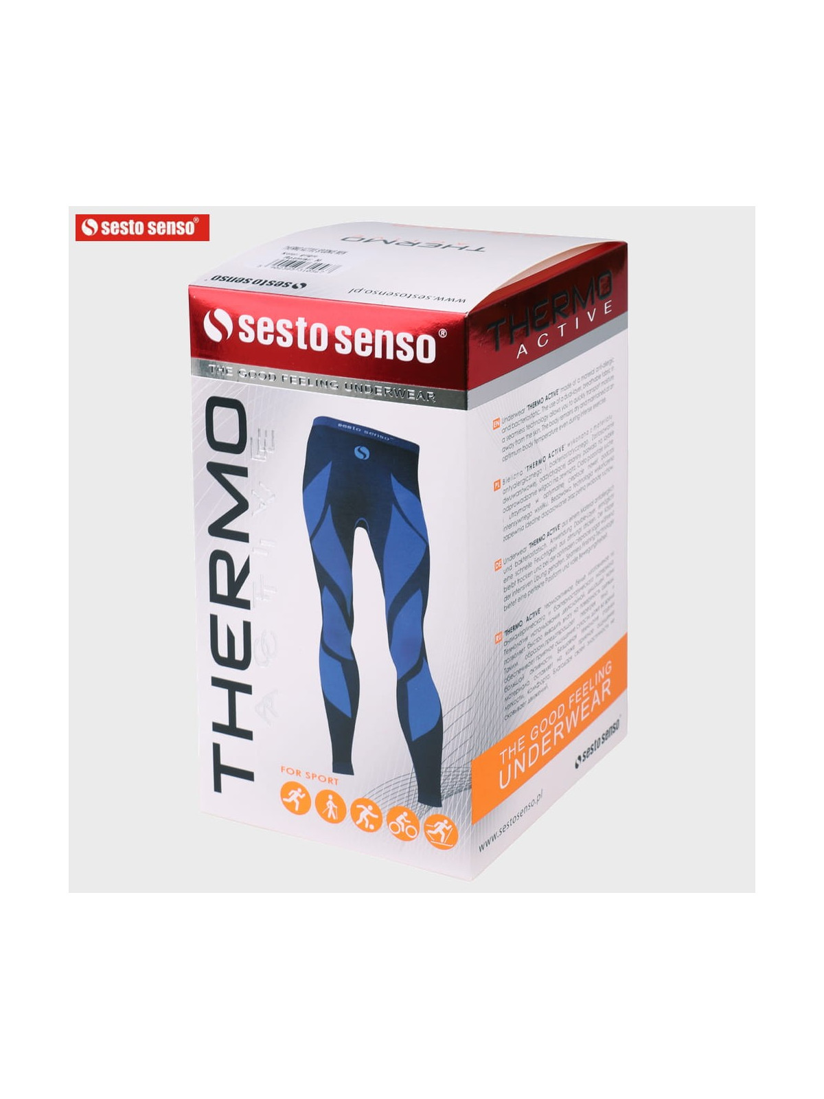 SESTO SENSO SPODNIE TERMOAKTYWNE MĘSKIE THERMO ACTIVE GRANAT XL