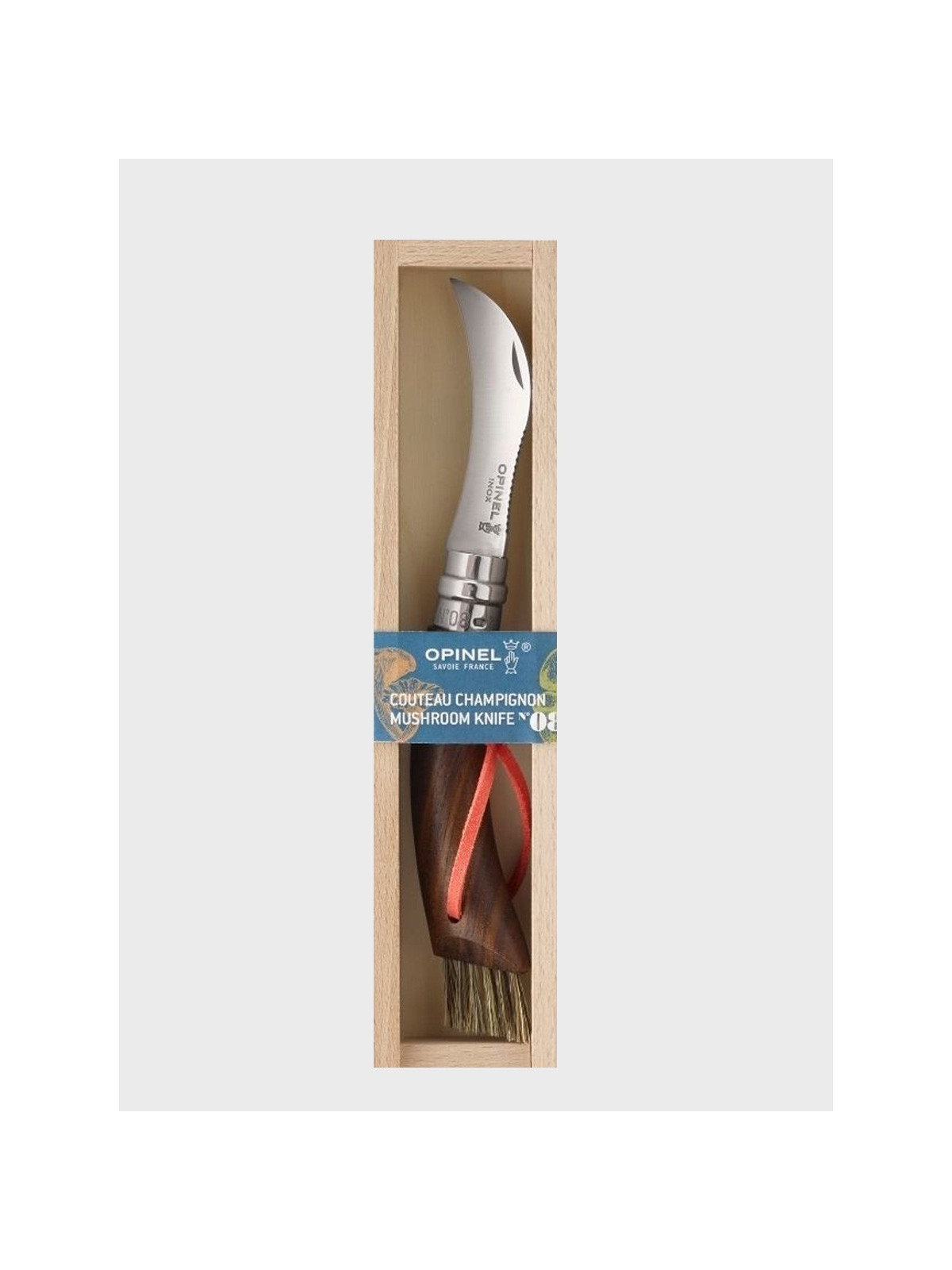 OPINEL Nóż składany no 8 Inox Mushroom do zbierania grzybów w pudełku
