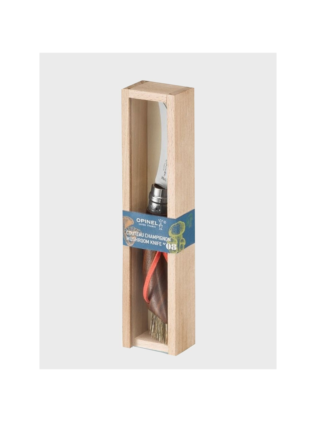 OPINEL Nóż składany no 8 Inox Mushroom do zbierania grzybów w pudełku