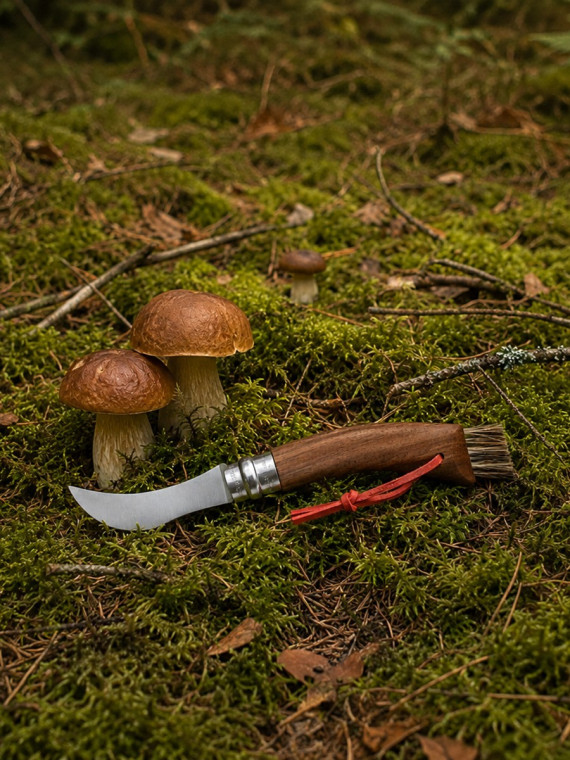 OPINEL Nóż składany no 8 Inox Mushroom do zbierania grzybów w pudełku