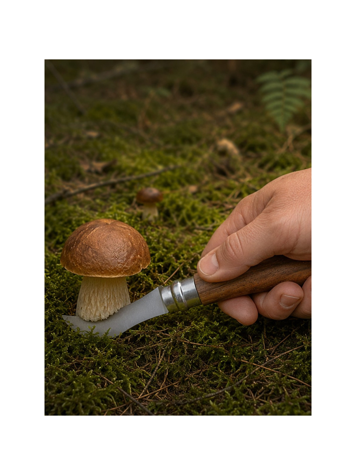 OPINEL Nóż składany no 8 Inox Mushroom do zbierania grzybów w pudełku